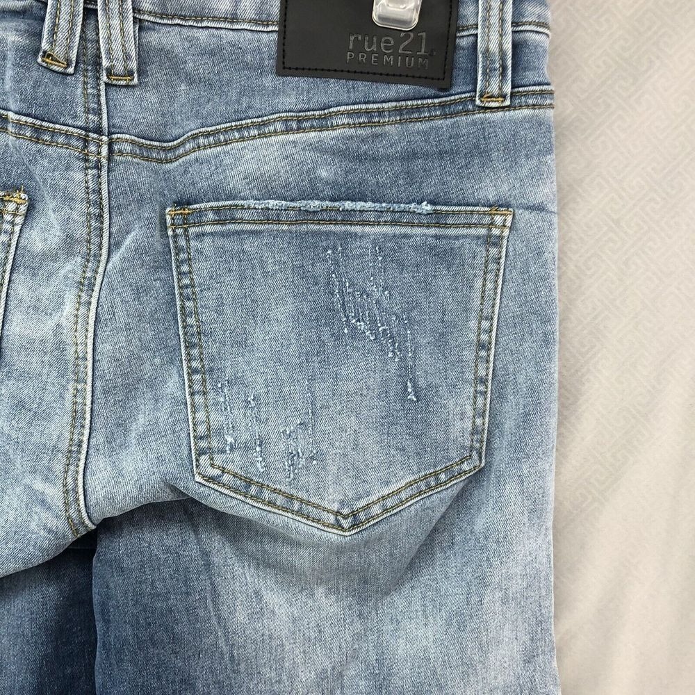 New Mens Rue21 Jean Size 32/36 (32/32) Premium Stacked Skinny Patch Distressed - Picture 6 of 12